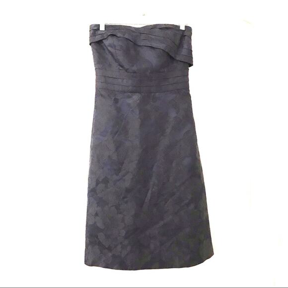 Ann Taylor Navy Pleated Cocktail Sweetheart Dress - Picture 1 of 7
